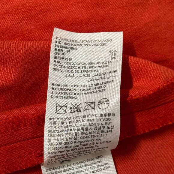 Banana Republic Red Orange Peplum Sleeveless Sheath Dress Career Cocktail Size 8 - Picture 6 of 7